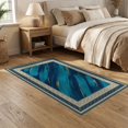 thumbnail image 2 of ODIKA 5'x7' Washable Area Rug That Brushstroke Geometric Border Couch Grey Large Beige Abstract Refined for Dining Room, Under Table, Home Office, Non-Slip Chair-Friendly, 2 of 7