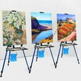 thumbnail image 4 of Artist Easel Stand, ADHINO Aluminum Metal Adjustable Easel for Painting Canvases Height from 63 to 30 Inch, Carry Bag for Table-Top/Floor Drawing and Displaying, Blue, 4 of 11