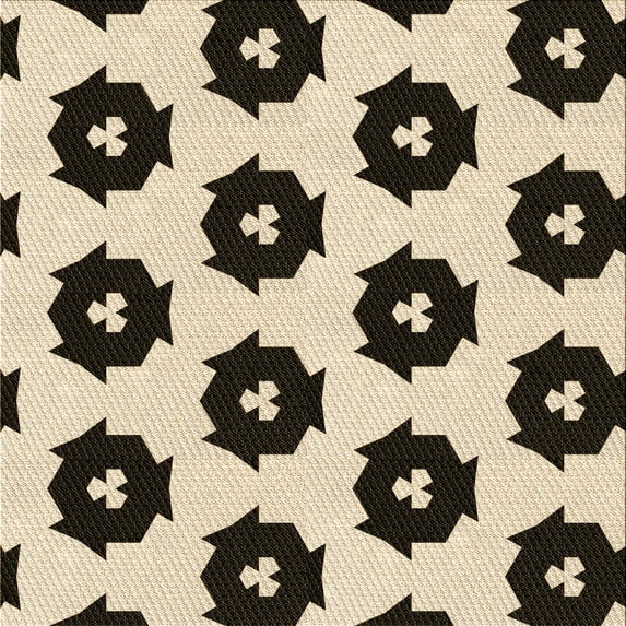 Ahgly Company Indoor Square Patterned Milk Chocolate Brown Area Rugs, 7' Square