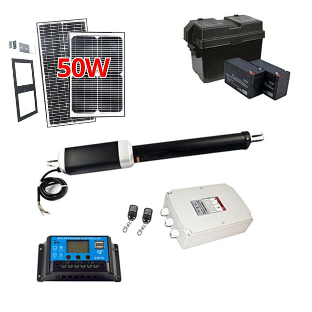ALEKO GG650SLV Solar Powered Kit Single Swing Gate Operator for Gate up to 650 lb