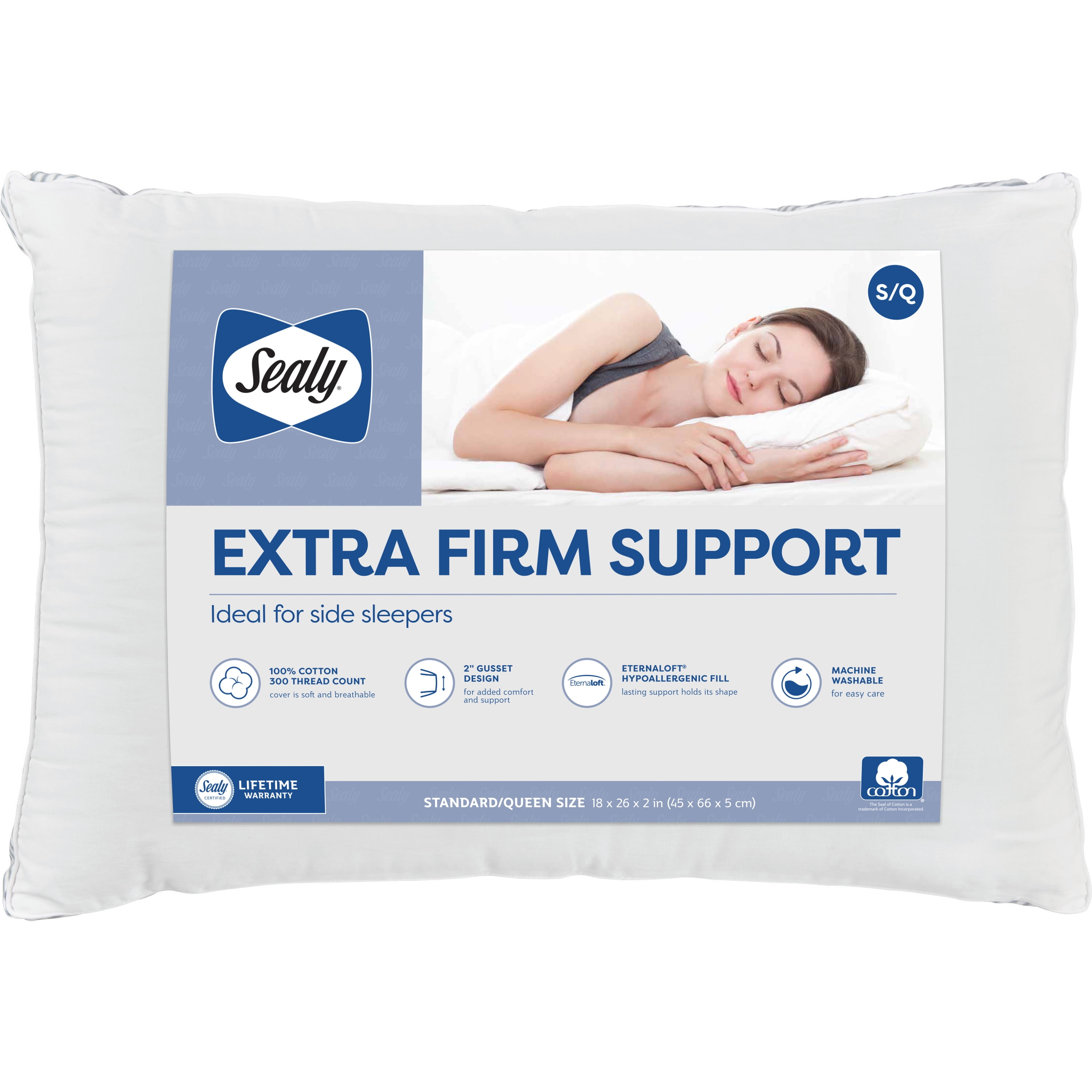 Sealy Extra Firm Support Pillow, Standard/Queen