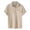Beige, variant on Mens Plus Size Shirts Summer Fashion Short Sleeve Casual Solid Color Button-Up Shirts