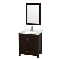 Wyndham Collection Wcs141430s-Qtz-Unsm24 Sheffield 30" Free Standing Single Basin Vanity