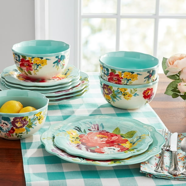 The Pioneer Woman Sweet Romance Blossom 12-Piece Dinnerware Set