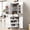 White 4 Doors 2 Drawers + MDF, variant on Tall Kitchen Pantry Cabinet with 3 Pull Out Cabinet Organizers, Farmhouse Embossed Texture Storage Cabinet with 6 Door Shelves, 2 Drawers, Freestanding Cupboard for Kitchen, Dining Room Black