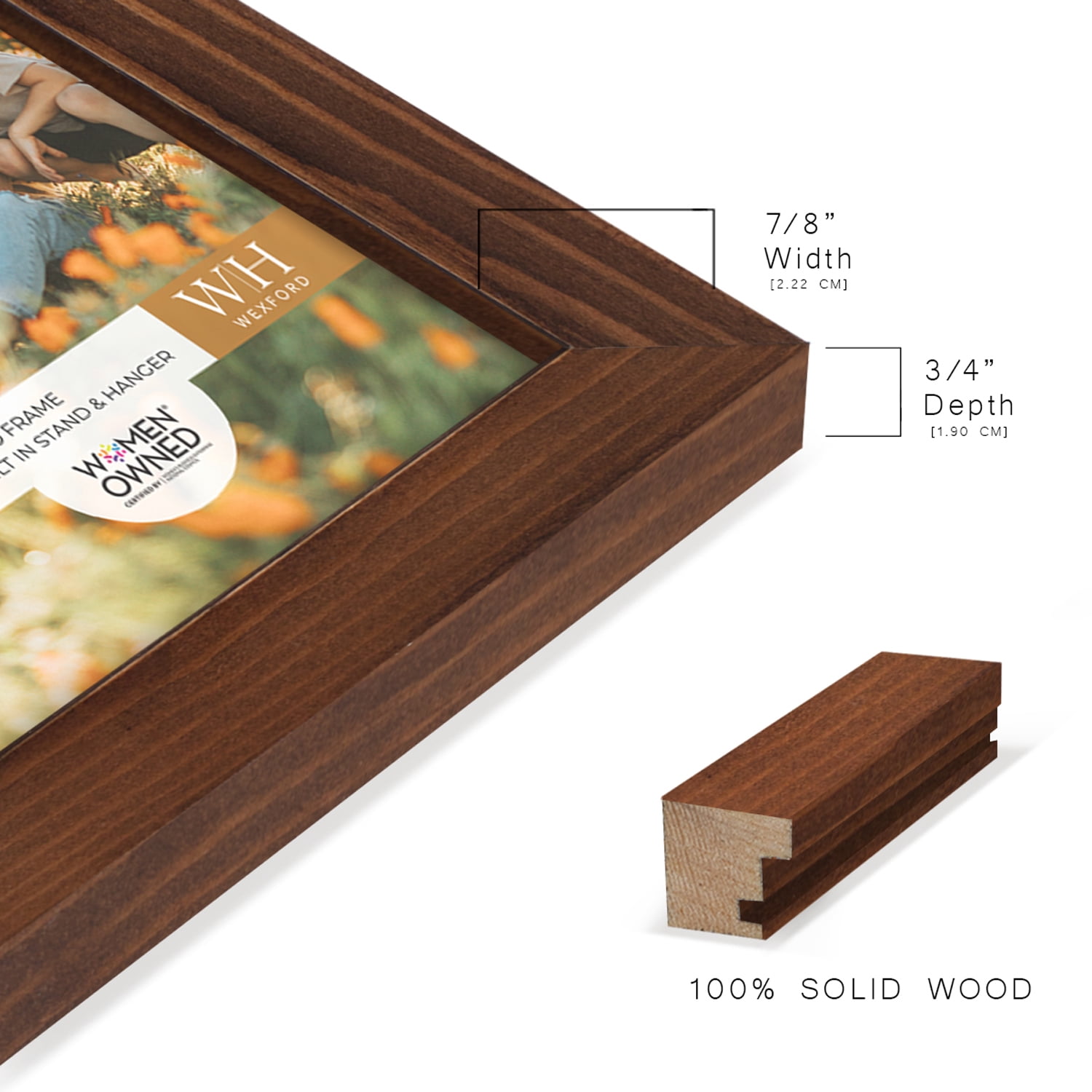 Woodgrain 11 in. x 14 in. Chestnut Picture Frame (Set of 2)