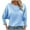 Sky Blue-11, variant on Women's Round Neck Frill Shirred Lantern Long Sleeve Blouse Office Shirt Top