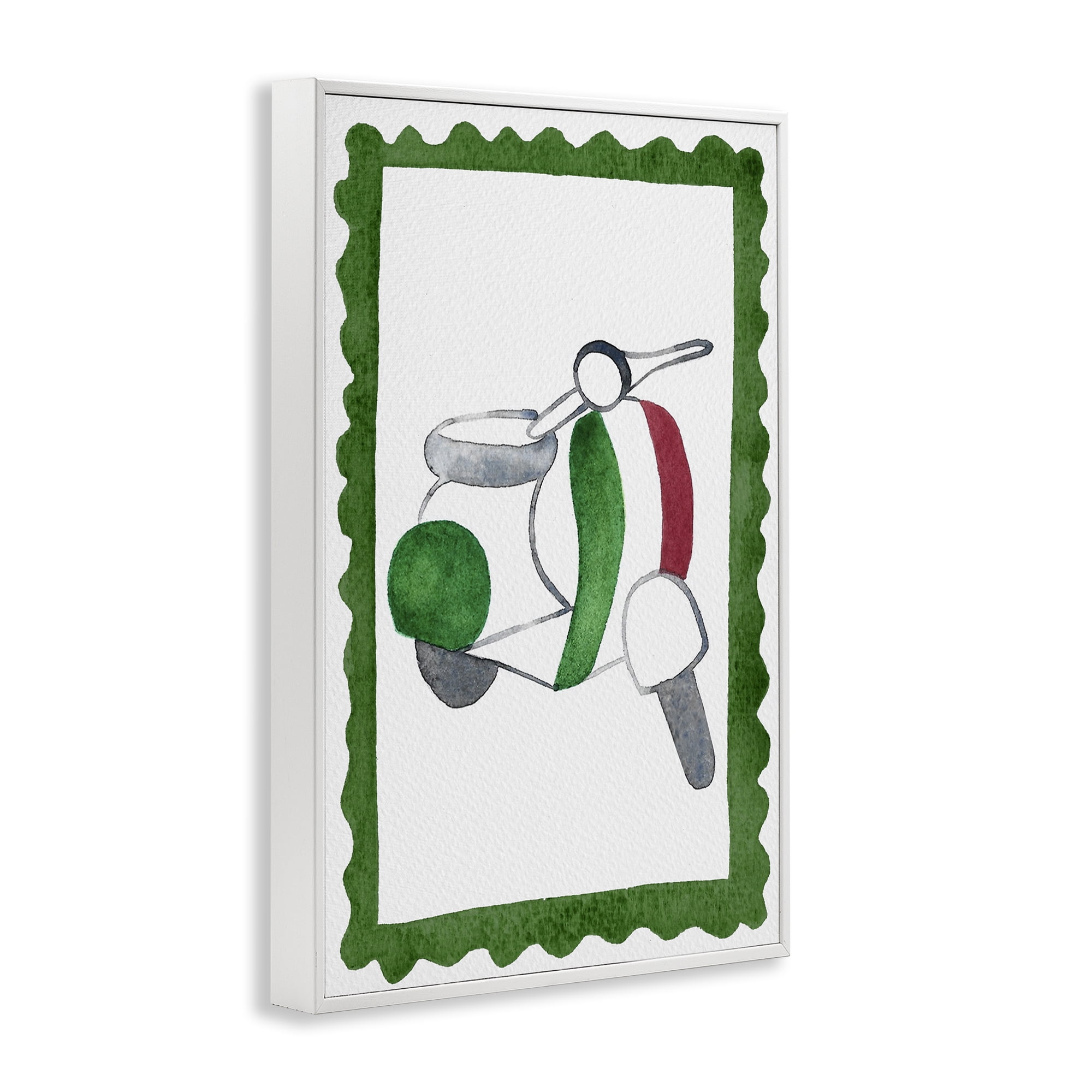 Stupell Industries Italian Motor Scooter White Framed Giclee Art, design by Camila Juncos