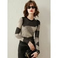 thumbnail image 3 of RWJDXD LOUIS YAO T-shirt Femme Printemps 2024 Manches Longues Ajusté Extensible Col Rond Simple Basique, 3 of 6