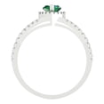 thumbnail image 4 of Clara Pucci 14K White Gold 1.2ct Emerald Halo Ring for Women, 4 of 7