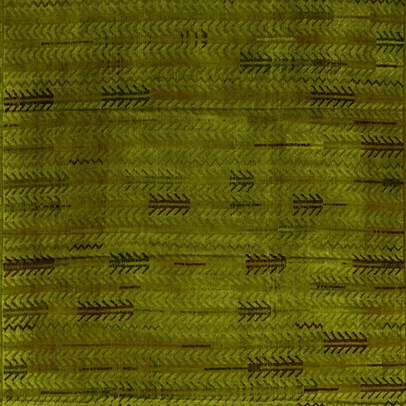 Ahgly Company Indoor Square Persian Yellow Bohemian Area Rugs, 6' Square