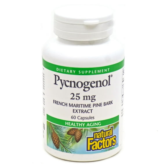 Natural Factors Pycnogenol 25 mg, Antioxidant Support for Healthy Aging, 60 Capsules