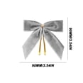 thumbnail image 4 of 12pc Gray Velvet Christmas Bows Ornaments for Wreath Tree Garland Mantel Gift Box Holiday Decor, 4 of 7