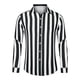 thumbnail image 5 of Camisa Casual de Manga Larga de Rayas Verticales para Hombre Inspire Chic, Ajuste Regular, Color Negro y Blanco, 5 of 7