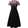 thumbnail image 5 of Levmjia Summer Dresses For Women Floral Print Short Sleeve V Neck Pleated Flowy Dress Lightweight Soft Comfortable Casual Party Vacation Wear, 5 of 5