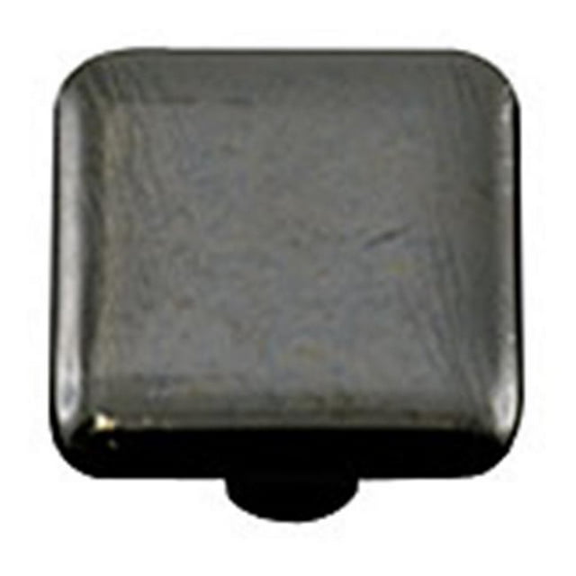 Hot Knobs HK4005-KA Metallic Silver Square Glass Cabinet Knob - Aluminum Post