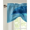 thumbnail image 2 of Marine Dolphin Coral Small Curtain Rod Pocket Short Curtains Home Decor Partition Cabinet Door Window Curtains, 2 of 6