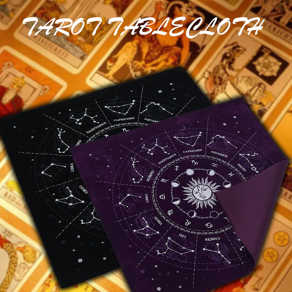 Altar cloth 24 x 24 inches Gold Silver Tarot Table Cloth Spiritual Healing Tarot Table Mat Prints Board Game Table Cover Star and moon