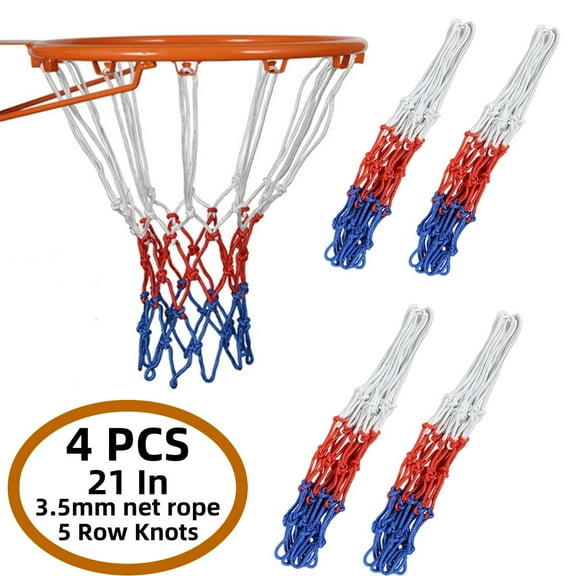 Basketball Net Replacement Basketball Accessories Hoop Net Heavy Duty 12 Loops Fits Standard Indoor or Outdoor Rims All Weather Anti Whip Nets 4 Pcs