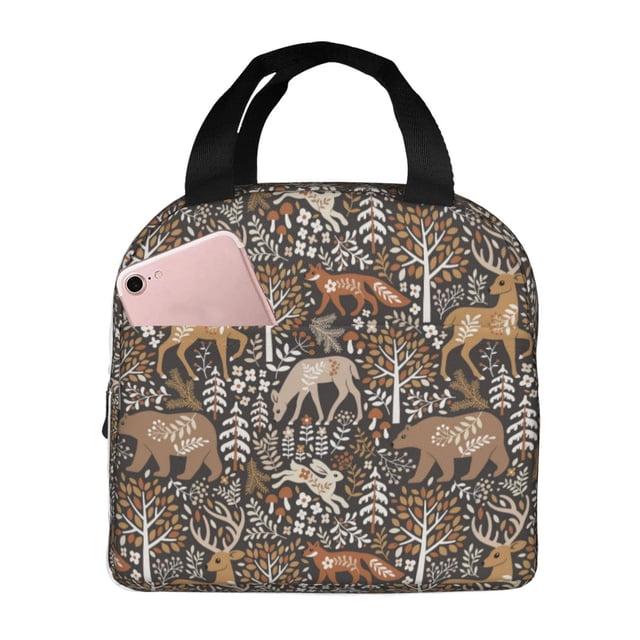 Disketp Moose fox bear leaf tree for Insulated Lunch Bag for Women and Men, Perfect for Work, Hiking, Picnic