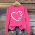 thumbnail image 2 of Bovemsi Womens Sweatshirts Ribbon Shirts For Women Breast Cancer Awareness Graphic Print Inspirational Tops Fall Fashion Outfits 2025 Clothes, 2 of 4