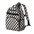 thumbnail image 2 of Black and White Checkered Backpack for School,Cute School Bag,Schoolbag with Adjustable Shoulder Straps & Padded Back,15.25"x11.5"x5.25", 2 of 6
