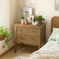 thumbnail image 4 of Gacfiew Solid Wood Nightstand with 2 Drawers, Wooden Bed Side Table, Tall Wooden Night Stand, End Table with 2 Drawers for Bedroom or Living Room, Teak, 4 of 10