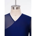 thumbnail image 6 of Aislor Boys Lyrical Outfit Long Sleeve V Neck Back Zipper Leotard with Mesh Split Pants Modern Dance Set for Recital Navy Blue 8, 6 of 7