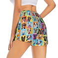 thumbnail image 3 of Disketp Cute Dogs Collage Print Women's Shorts Workout Shorts for Athletic Gym Running Shorts with Phone Pockets Small, 3 of 8