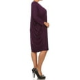 thumbnail image 3 of Women's Casual Plus Size Loose Fit Long Sleeve Dolman Style Midi Dress, 3 of 4