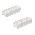 thumbnail image 1 of Oleegame 2PC Produce Storage Plastic Refrigerator And Pantry Large Divided With Handles Modular Stacking Food Storage Box For Freezer White, 1 of 4