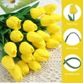 thumbnail image 3 of 50 Pcs Tulips Artificial Tulips Flowers PU Fake Tulips 13 Inch Faux Flowers Cemetery Flowers for Easter Spring Home Room Office Party Wedding Decoration Bouquet Centerpiece (Yellow), 3 of 14