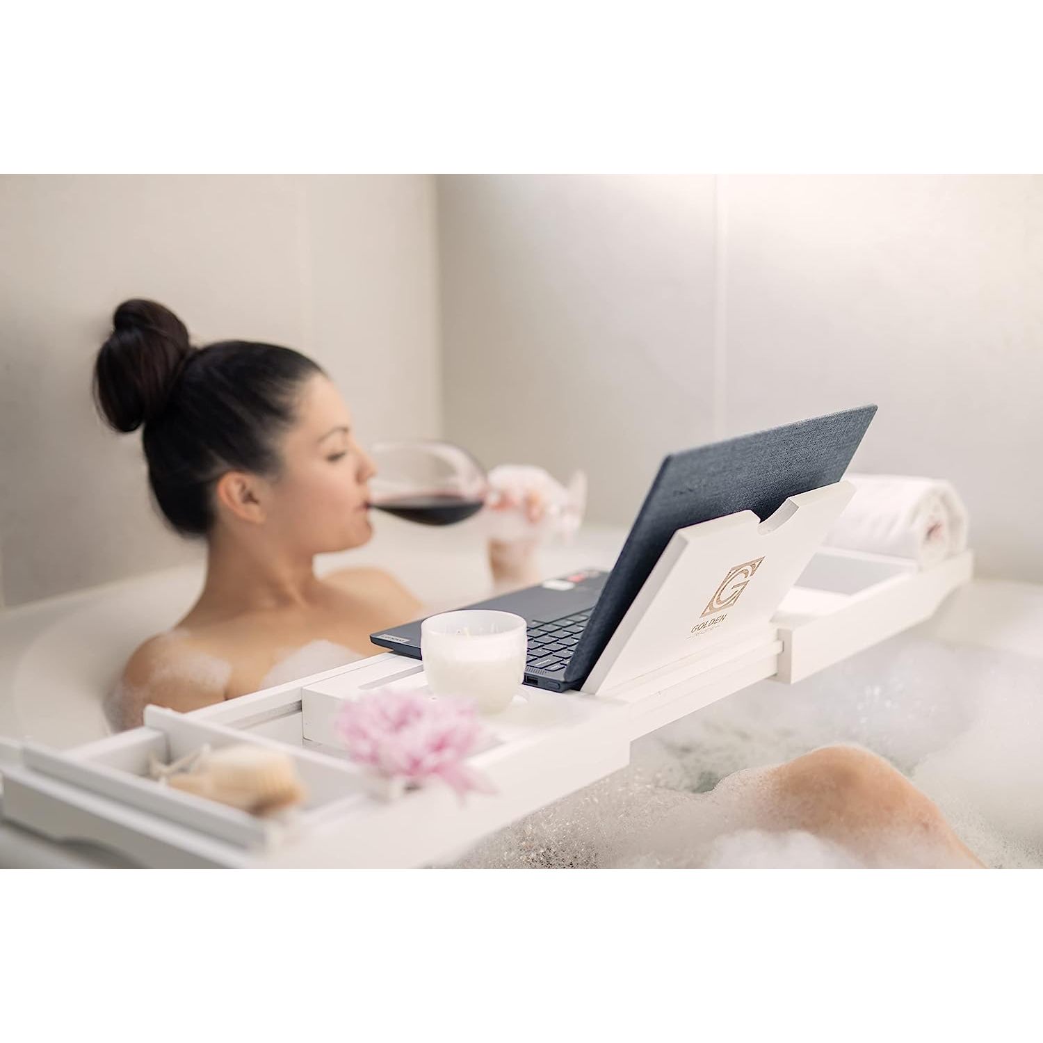 3in1 Premium Bathtub Caddy, Laptop Desk & Bed Tray with Extendable