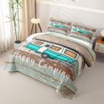 thumbnail image 3 of Catabedysis Teal Camper Print Quilt King,Retro Camping Rv King Coverlet Set For Boys,Multicolor,3 Pieces, 3 of 7