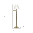 thumbnail image 4 of 62" Gold And White Swing Arm Floor Lamp With White Fabric Empire Shade, 4 of 10