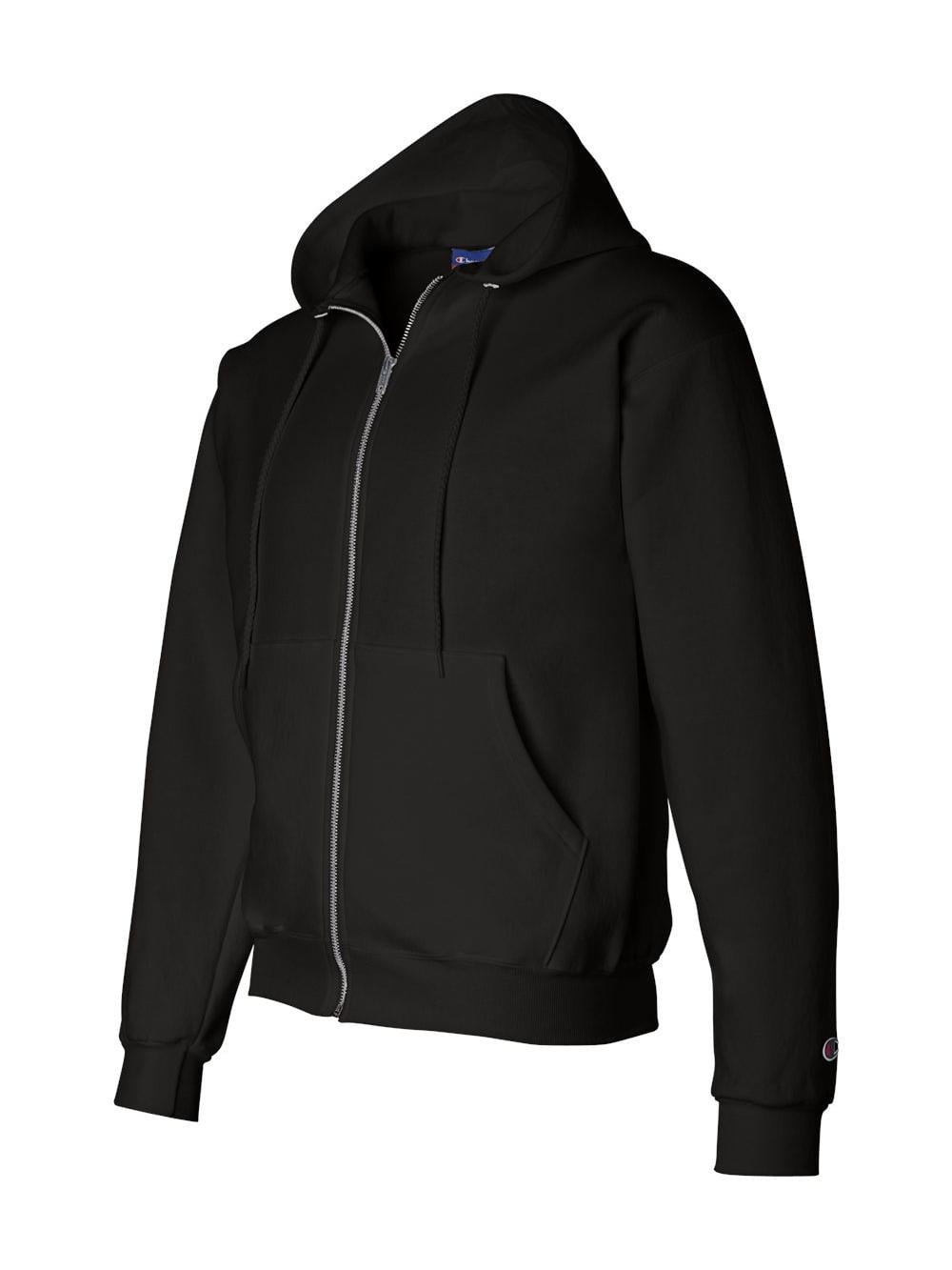 Men's Double Dry Action Fleece Full Zip Hood, Black - 3XL