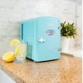 thumbnail image 3 of Koolatron Retro Mini Portable Fridge, 4L Compact Refrigerator for Skincare, Beauty Serum, Face Mask, Personal Cooler, Includes 12V and AC Cords, Desktop Accessory for Home Office Dorm Travel, Aqua, 3 of 10
