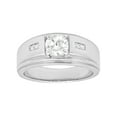 thumbnail image 4 of Mens Sterling Silver Cubic Zirconia Solitaire Ring - Mens Ring, 4 of 5