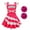 Rose Red+Pompon, variant on Girls Zombie Cheerleader Costume Dress Halloween Flutter Sleeve with Accessories