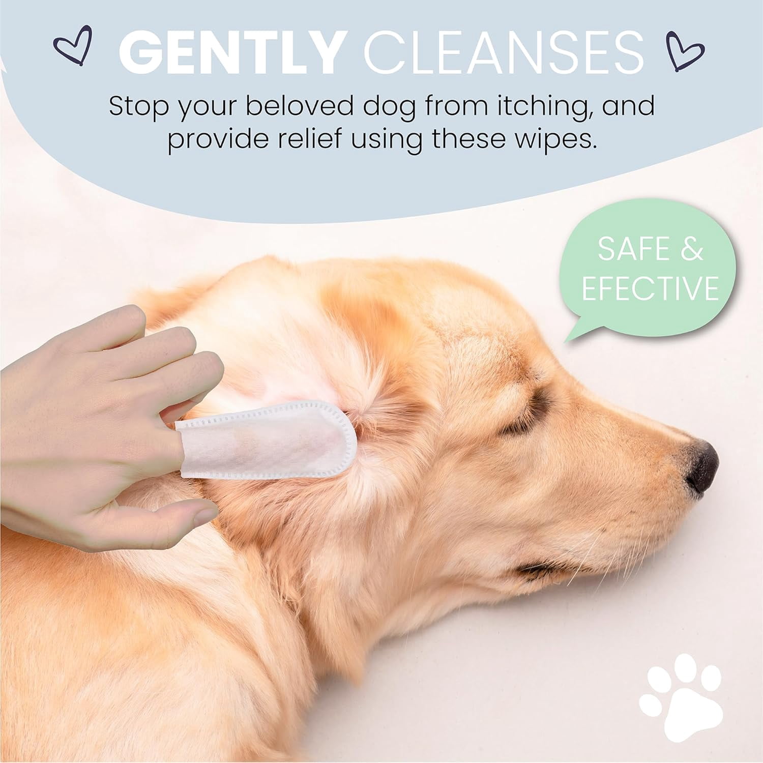 70-Count Dog Ear & Finger Wipes – Soft Non-Woven Wipes for Gentle Pet Grooming
