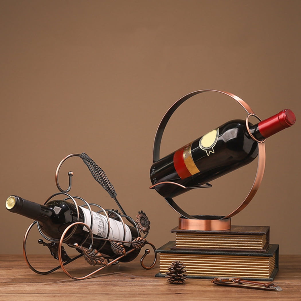 Wine Bottle Holder Vintage Style Creative Iron Wine Rack Table Wine Stand Walmart