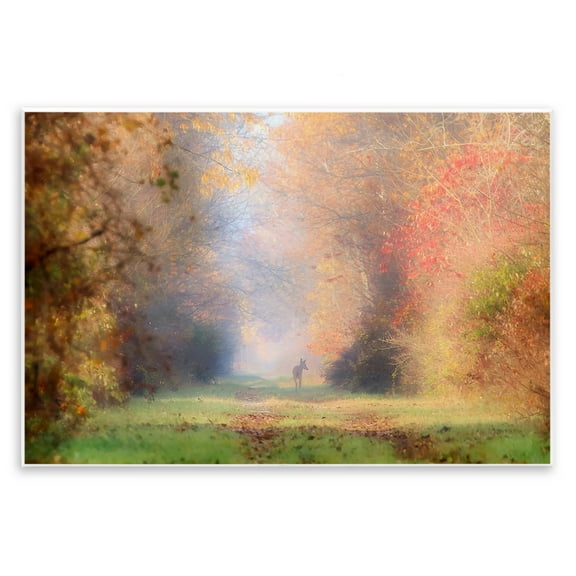 Stupell Industries Foggy Autumnal Forest Landscape & Nature Photography Unframed Art Print Wall Art, 15 x 10