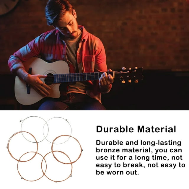 stanreset 1/2/3/5 12Pcs Guitar String Kit Parts Anti-Rust Coating Classic Musical Instrument Supplies Tone Strings Set for Adults 1PCS