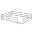 thumbnail image 5 of SESSLIFE Full Montessor Floor Bed, Solid Wood Toddler Floor Bed with Fence, Easy Assembly Floor Bed Frame for Kids, Gray, 5 of 8
