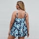 thumbnail image 4 of Traje de baño de dos piezas Traje de baño dividido con estampado floral de moda Traje de baño para mujer para piscina Fiesta en la playa Flor blanca azul XXL, 4 of 6