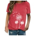thumbnail image 2 of Hauts pour Femmes Hauts d'Été pour Femmes 2023 Mode Sexy Imprimé Pull Décontracté à Manches Courtes T-Shirt Hauts Rouge TTG, 2 of 4