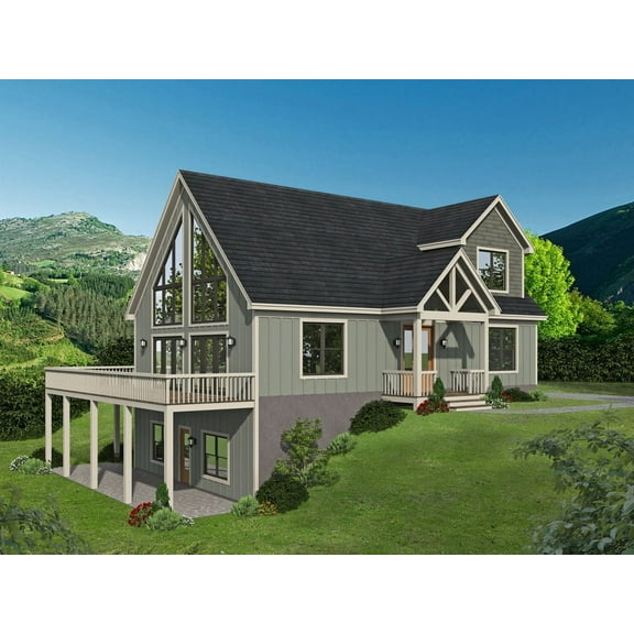 763-15041 Traditional Country 3 Bed, 3 Bath Luxury Home Plan, 1961 Sq Ft, Full Blueprints with License to Build by Home Plan Marketplace - Lesuto
