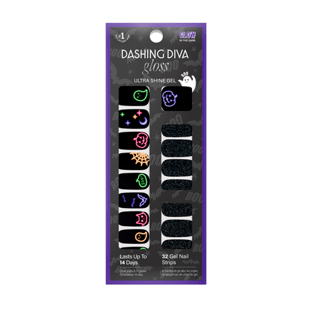 Dashing Diva Gloss Gel Nail Strips, Deja Boo, 32 Count
