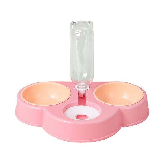 3 in 1 Pet Tableware Dog Water Bowl No-Spill Automatic Water Dispenser Combo Set for Elevated Bowl