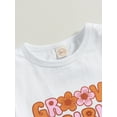 thumbnail image 5 of Bagilaanoe 2pcs Toddler Baby Girl Long Pants Set Letter Print Short Sleeve T-shirt Tops + Floral Flare Trousers 6M 12M 24M 3T 4T 5T Kids Casual Outfits, 5 of 9